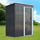 Grey Metal Garden Shed 3ft X 5ft Pent Roof Outdoor Tools Store Storage Shed