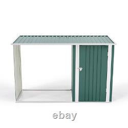 HeavyDuty Outdoor Garden Sheds & Storage Log WoodStore Combo Firewood Metal Shed