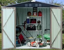 Heavy Duty Metal Garden Shed 4 X 6 Apex Roof Outdoor Storage Tool House Lockable