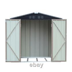Heavy Duty Metal Garden Shed 4 X 6 Apex Roof Outdoor Storage Tool House Lockable