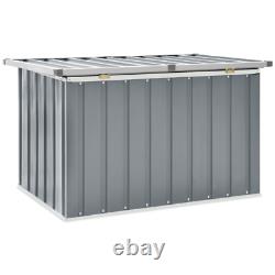 Heavy Duty Outdoor Garden Storage Shed Box Galvanised Steel Grey UK