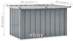 Heavy Duty Outdoor Garden Storage Shed Box Galvanised Steel Grey UK