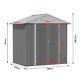 Large Garden Shed Galvanised Metal Shed Outdoor Storage House With Doors Outdoor