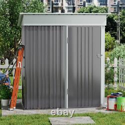 Lockable Outdoor Metal Frame Garden Shed Tool Cabinet Storage House Apex Roof XL
