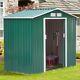 Metal 7x4 Ft Garden Shed-green Storage Outdoor Shed