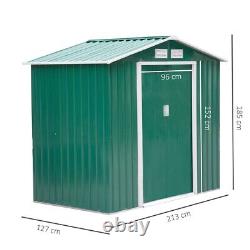 Metal 7x4 ft Garden Shed-Green Storage Outdoor Shed
