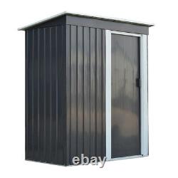 Metal Garden Shed 3 X 5FT Pent Roof Outdoor Tools Box Storage Sheds House