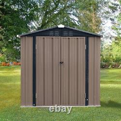 Metal Garden Shed 4 X 6 Apex Roof Outdoor Storage Yard Tool Shed Lockable