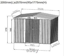 Metal Garden Shed 6 X 8 FT Garden Storage House Apex Roof with Free Foundation