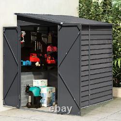 Metal Garden Shed 7x4.7FT Outdoor Storage Pent Roof Organizer Tools Box Shelter