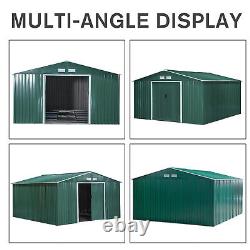 Metal Garden Shed Apex Roof 4 X 6 FT Tool Storage House with FREE Foundation