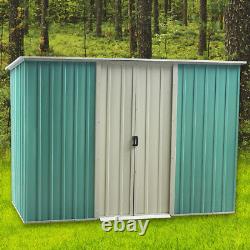 Metal Garden Shed Flat Roof Outdoor Tool Storage House Heavy Duty 6X4 Box