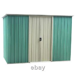 Metal Garden Shed Flat Roof Outdoor Tool Storage House Heavy Duty 6X4 Box