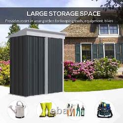 Metal Garden Shed, Outdoor Lean-to Shed for Tool Motor Bike, Storage
