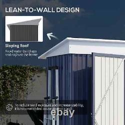 Metal Garden Shed, Outdoor Lean-to Shed for Tool Motor Bike, Storage