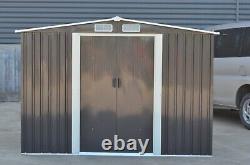 Metal Garden Shed Outdoor Storage House10x8 Tool Sheds with Free Base