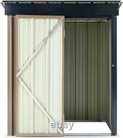 Metal Garden Shed Outdoor Storage House Pent Roof 5 x 3ft with Lock Lockable