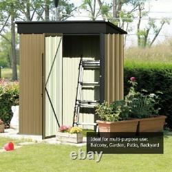 Metal Garden Shed Outdoor Storage House Pent Roof 5 x 3ft with Lock Lockable
