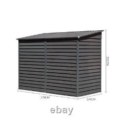 Metal Garden Shed Outdoor Tool Storage Organizer Large House 6.6 x 8.8 ft Grey