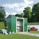 Metal Garden Shed Pent Roof 6.6 X 4ft Outdoor Storage Green Grey Foundation Kit