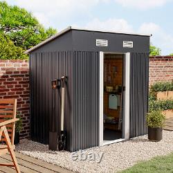 Metal Garden Shed Storage 4 X 6 /4 X 8 FT Outdoor Garden Shed WITH FREE BASE UK