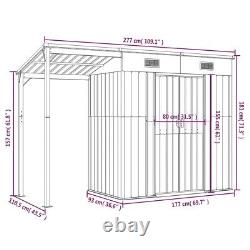 Metal Garden Shed Storage Sheds Heavy Duty Outdoor with Extended Roof Steel