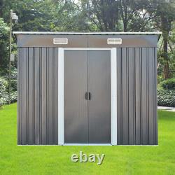 Metal Garden Shed Storage Sheds Tool House Heavy Duty Outdoor FREE Foundation