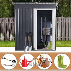 Metal Garden Shed Tool Storage Shed Heavy Duty Outdoor 182cm H with Sliding Door