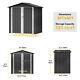 Metal Garden Storage Shed Box Lockable Outdoor Tools House Sloped Roof 6x4ft