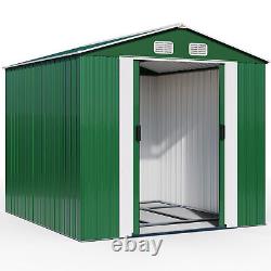 Metal Garden Tool Shed Storage Unit 10x8ft Outdoor Steel Yard House Container