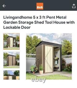 Metal Shed 5ft X4ft Brown Lining And Home B&Q New still In Box Sealed