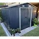 Metal Shed 8 X 8 Ft Deep Grey Apex Garden Shed Outdoor Storage Cabinet Toolsheds