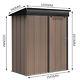 Metal Shed Outdoor Garden Storage Sheds 3x5ft, 4x6ft 6x8ft Apex Roof Tool House
