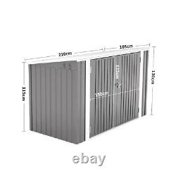 Metal Steel Garden Shed Pent Roof Outdoor Tool Box Bike Bicycle Storage House