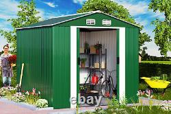 Metal Tool Shed 10x8Ft Garden Shed With Foundation Sliding Door 257x312x177.5cm