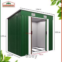 Metal Tool Shed 6x4ft Outdoor Garden Storage Galvanised Heavy Duty Container