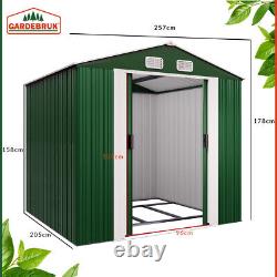 Metal Tool Shed 8x6FT Garden Galvanised Outdoor Storage House Container Bike Hut