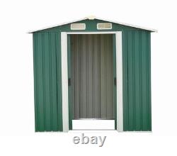 Metal garden shed 6x4ft Black/green/white