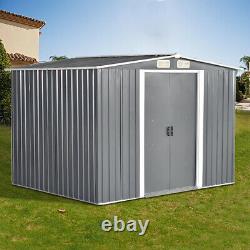 New 10 X 8 FT Metal Garden Shed Apex Roof Outdoor Storage Sheds WITH FREE BASE