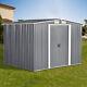 New 8x10ft Metal Garden Shed Apex Roof Outdoor Tool Storage With Free Foundation