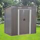 New Metal Garden Shed 6 X 4ft Pent Roof Outdoor Tools Storage House With Base
