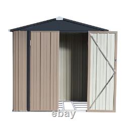 New Metal Garden Shed 6 X 8 Gabled Roof Yard Storage Tool Box with Lock Lockable