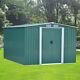 New Metal Garden Shed 8x10ft Apex Roof Tool Bike Storage Shed With Free Base