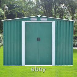 New Metal Garden Shed 8X10FT Apex Roof Tool Bike Storage Shed with FREE BASE