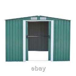 New Metal Garden Shed 8X10FT Apex Roof Tool Bike Storage Shed with FREE BASE