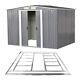 New Metal Garden Shed Apex Roof 8x10ft Storage House Tool Sheds With Free Base