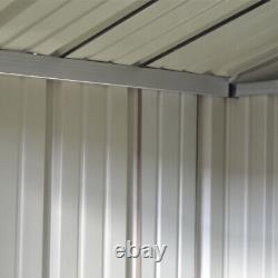 Outdoor 5x3FT Corrugated Metal Garden Storage Shed Lockable 2 Door Roof Tool Box