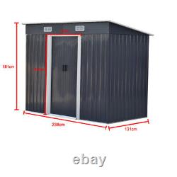 Outdoor Galvanised Heavy Duty Metal Garden Storage Shed Flat/Apex Home UK