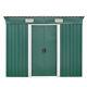 Outdoor Garden Metal Shed Storage 2 Door Pent Apex Roof With Free Base Foundation