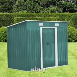 Outdoor&Garden Steel Storage Shed Metal Roof Buliding Garden Tools Box with Base